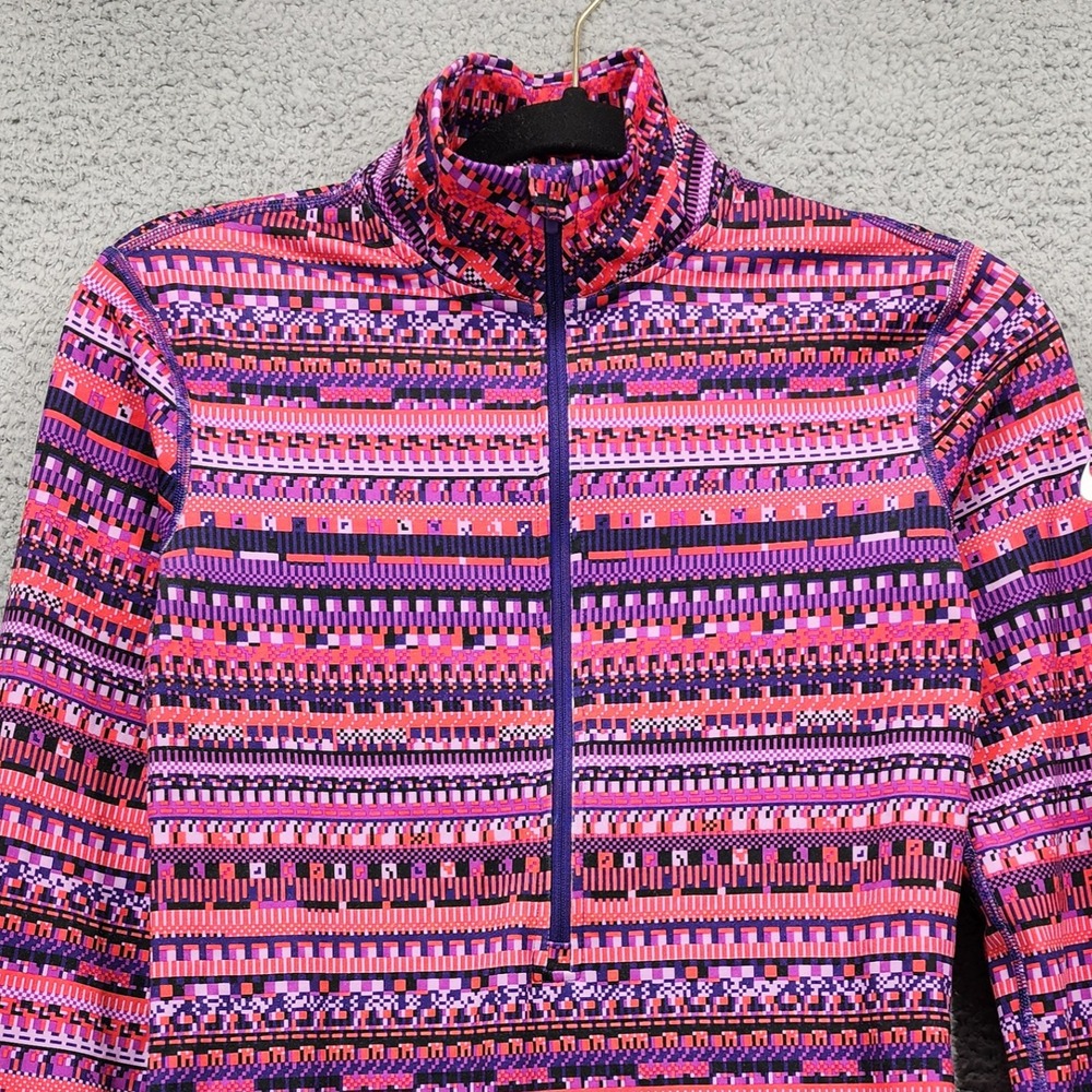 Nike Pro Dri-FIT Womens Small Quarter Zip Pullover Pink Purple Geometric Pattern - Picture 8 of 13